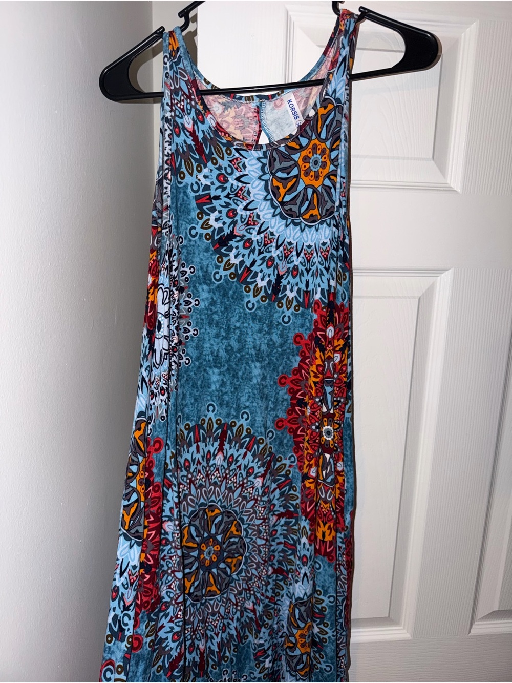 Source Unknown Blue Multi Medallion Maxi Dress